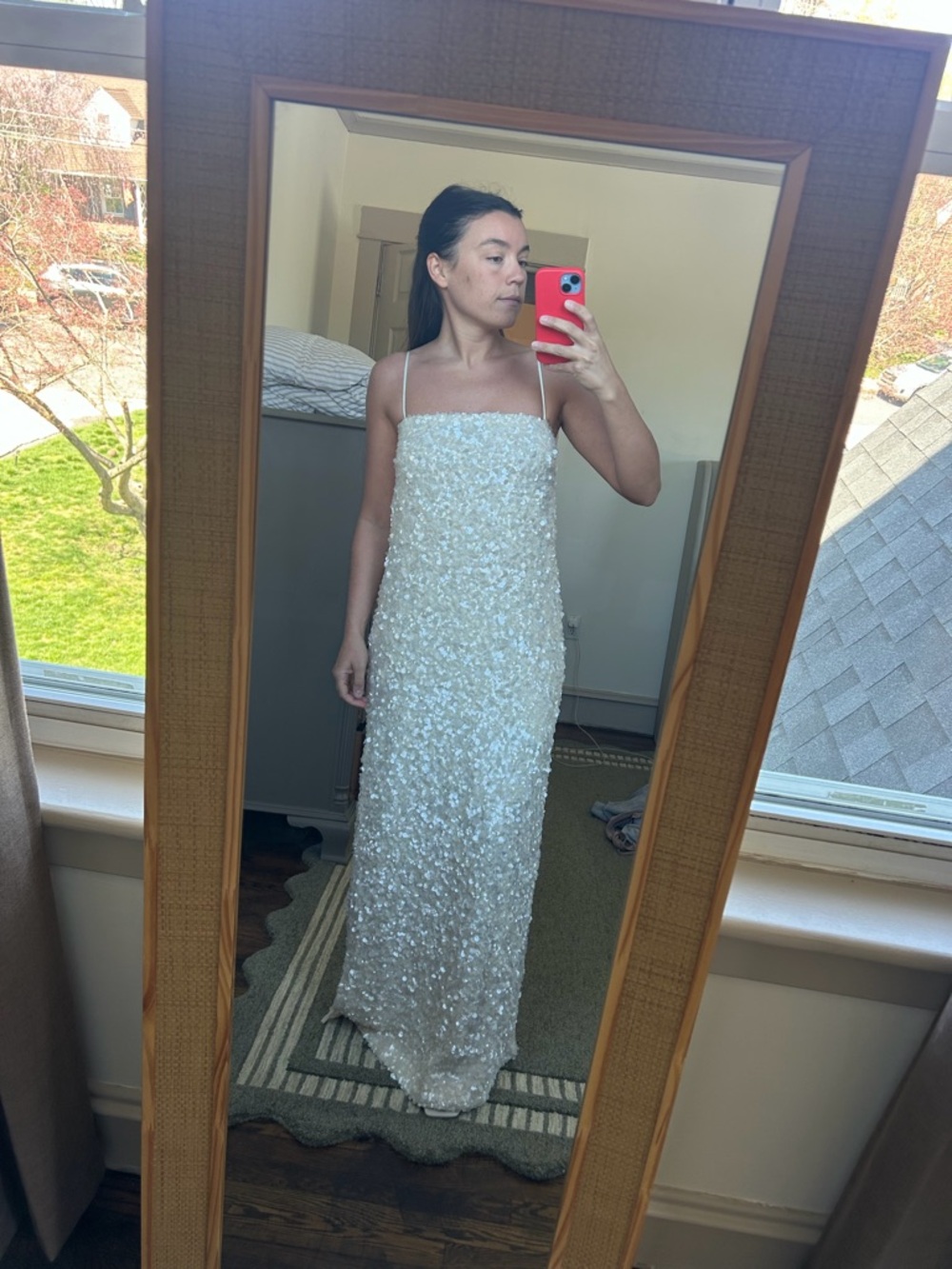 Ivory Sequin Maxi or Midi Dress (perfect for a bride!) never worn - Picture 7 of 8